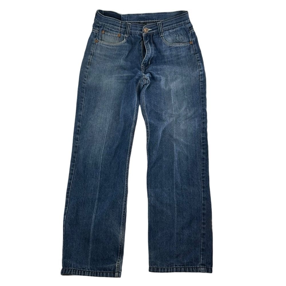 Vintage Makaveli Jeans Men 32x31 Blue Y2K Baggy 2000s Grunge Embroidered Hip Hop